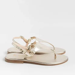 PAOLA FIORENZA - Sandali Bassi Infradito Triangolo - Platino<Collezione Scarpe Donna Sandali Bassi