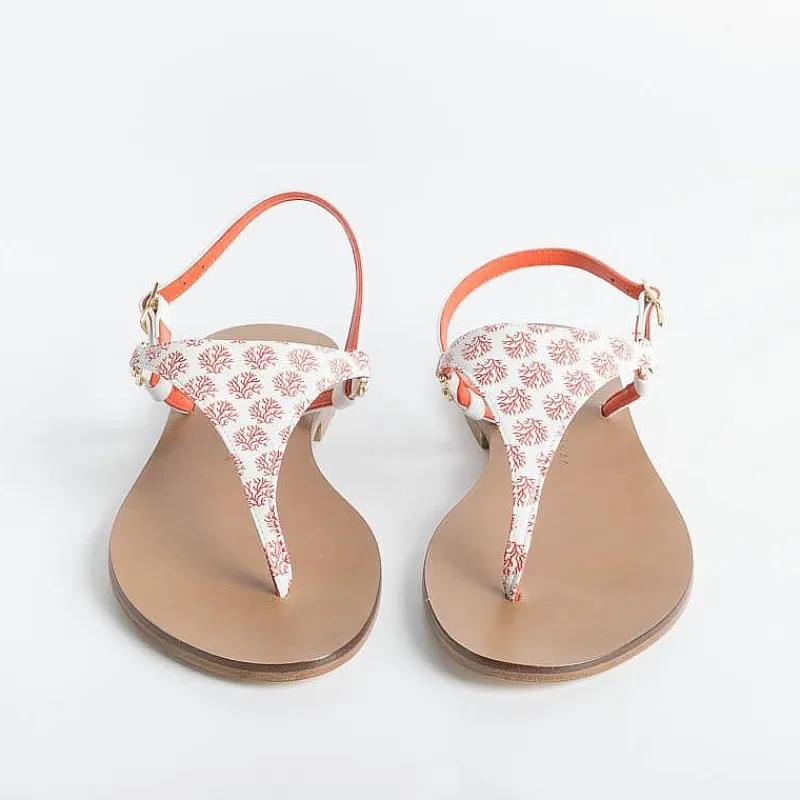 PAOLA FIORENZA - Sandali Bassi Infradito Triangolo - Corallo<Collezione Scarpe Donna Infradito