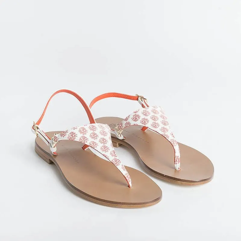 PAOLA FIORENZA - Sandali Bassi Infradito Triangolo - Corallo<Collezione Scarpe Donna Infradito