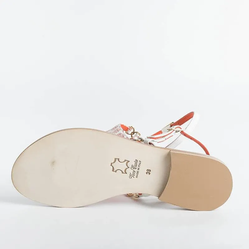 PAOLA FIORENZA - Sandali Bassi Infradito Triangolo - Corallo<Collezione Scarpe Donna Infradito