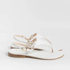 PAOLA FIORENZA - Sandali Bassi Infradito Triangolo - Bianco<Collezione Scarpe Donna Infradito