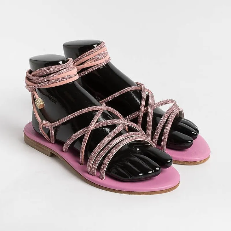 PAOLA FIORENZA - Sandali Bassi- Fd22 - Rosa<Collezione Scarpe Donna Sandali Bassi