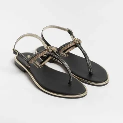 PAOLA FIORENZA - Sandali Bassi Infradito - Ss2378 - Ambra Black<Collezione Scarpe Donna Infradito