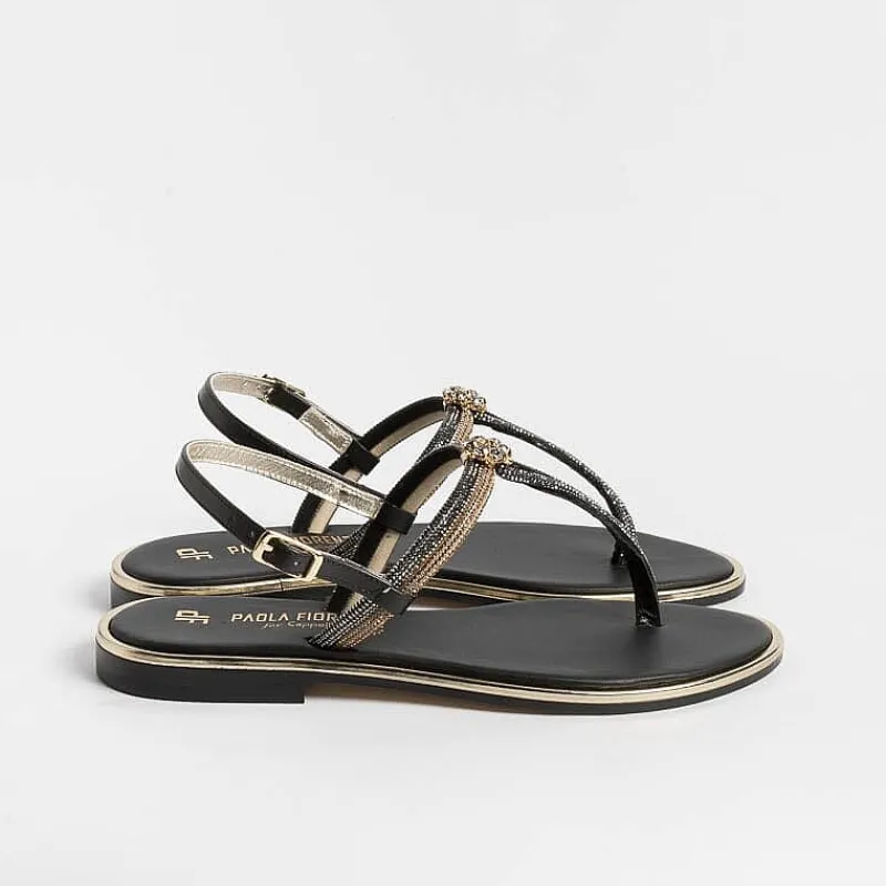 PAOLA FIORENZA - Sandali Bassi Infradito - Ss2378 - Ambra Black<Collezione Scarpe Donna Infradito
