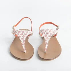 PAOLA FIORENZA - Sandali Bassi Infradito Triangolo - Corallo<Collezione Scarpe Donna Sandali Bassi