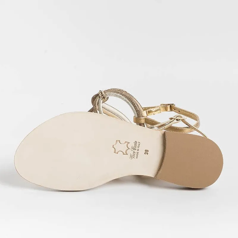 PAOLA FIORENZA - Sandali Bassi Infradito - Ss2353 - Ambra Cristal Platino<Collezione Scarpe Donna Infradito