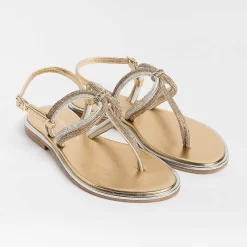 PAOLA FIORENZA - Sandali Bassi Infradito - Ss2353 - Ambra Cristal Platino<Collezione Scarpe Donna Infradito