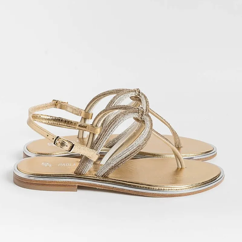 PAOLA FIORENZA - Sandali Bassi Infradito - Ss2353 - Ambra Cristal Platino<Collezione Scarpe Donna Infradito