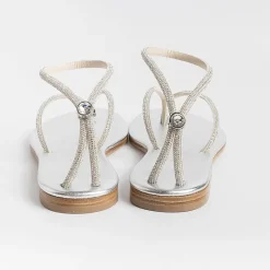 PAOLA FIORENZA - Sandali Bassi Infradito Fd03 - Argento<Collezione Scarpe Donna Sandali Bassi