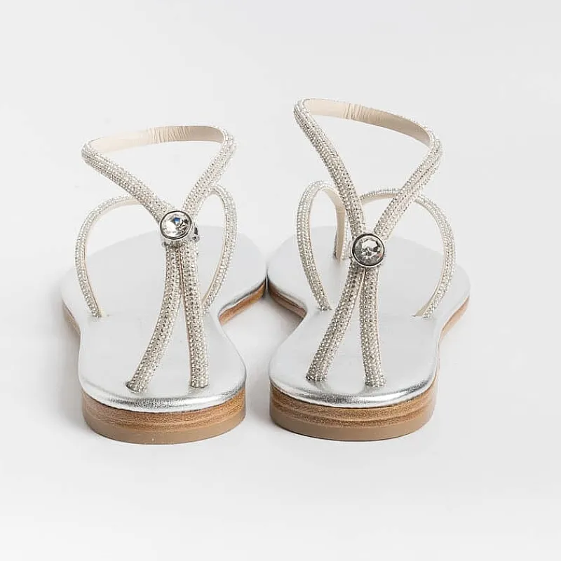 PAOLA FIORENZA - Sandali Bassi Infradito Fd03 - Argento<Collezione Scarpe Donna Sandali Bassi