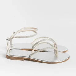 PAOLA FIORENZA - Sandali Bassi Infradito Fd03 - Argento<Collezione Scarpe Donna Sandali Bassi