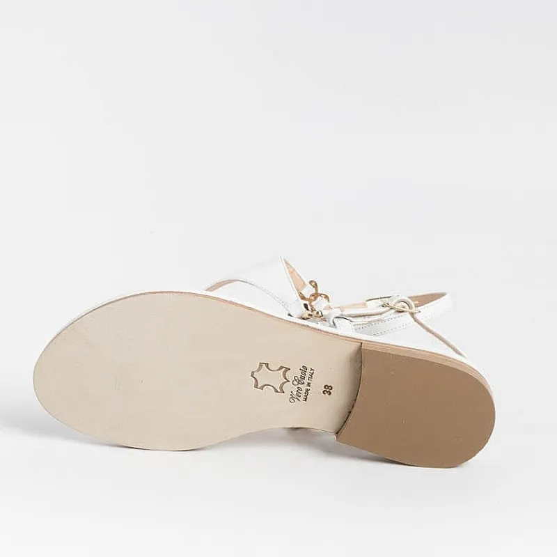 PAOLA FIORENZA - Sandali Bassi Infradito Triangolo - Bianco<Collezione Scarpe Donna Sposa