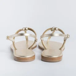 PAOLA FIORENZA - Sandali Bassi Infradito - Bs05 - Platino/Verde<Collezione Scarpe Donna Sandali Bassi