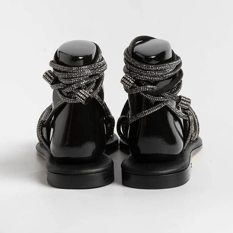 PAOLA FIORENZA - Sandali Bassi- Fd22 - Nero<Collezione Scarpe Donna Sandali Bassi