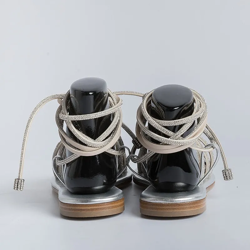 PAOLA FIORENZA - Sandali Bassi - Fd22 - Argento<Collezione Scarpe Donna Sandali Bassi
