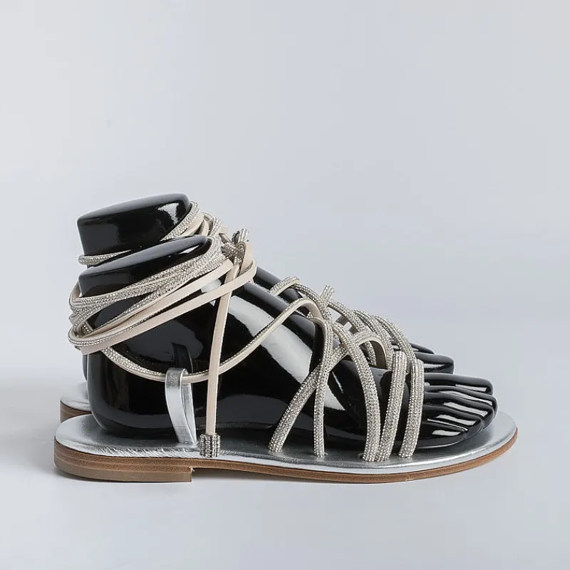PAOLA FIORENZA - Sandali Bassi - Fd22 - Argento<Collezione Scarpe Donna Sandali Bassi
