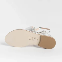 PAOLA FIORENZA - Sandali Bassi Infradito Triangolo - Argento<Collezione Scarpe Donna Sandali Bassi