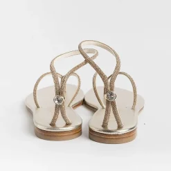 PAOLA FIORENZA - Sandali Bassi Infradito Fd03 - Ambra Platino<Collezione Scarpe Donna Sandali Bassi