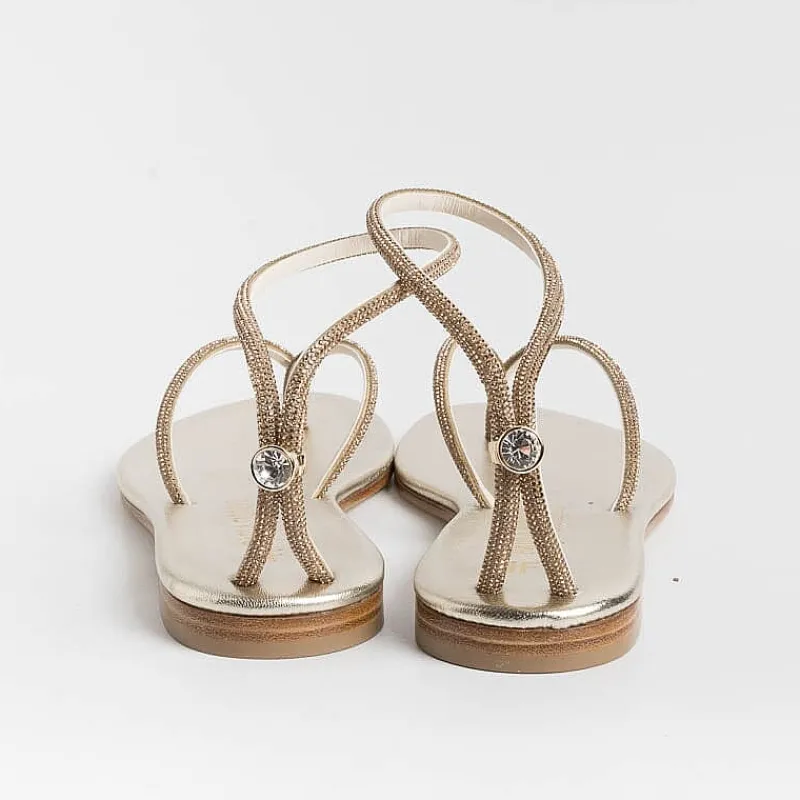 PAOLA FIORENZA - Sandali Bassi Infradito Fd03 - Ambra Platino<Collezione Scarpe Donna Sandali Bassi