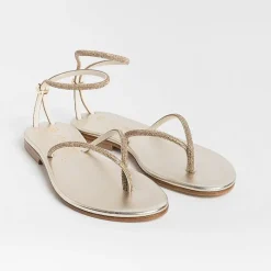 PAOLA FIORENZA - Sandali Bassi Infradito Fd03 - Ambra Platino<Collezione Scarpe Donna Sandali Bassi