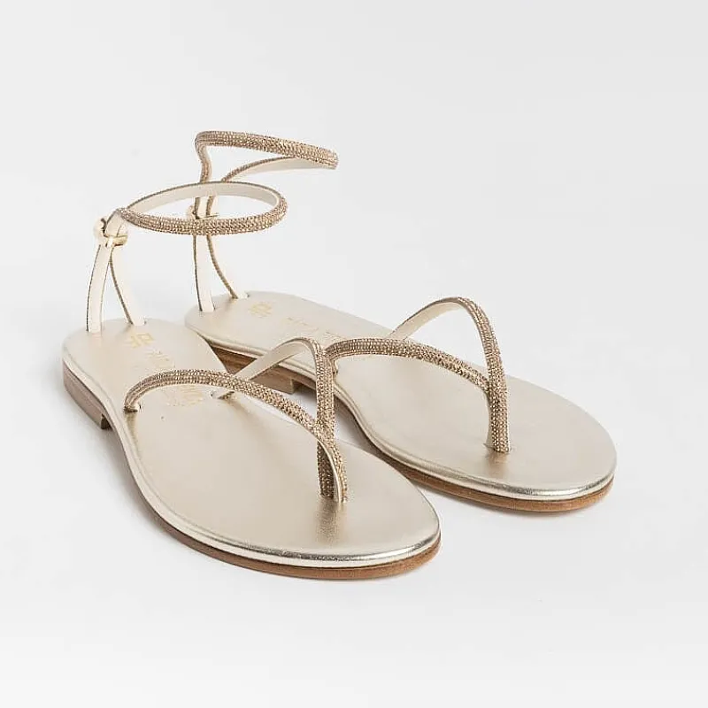 PAOLA FIORENZA - Sandali Bassi Infradito Fd03 - Ambra Platino<Collezione Scarpe Donna Sandali Bassi