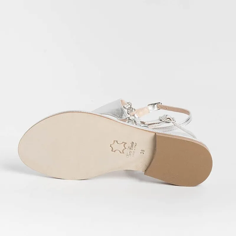 PAOLA FIORENZA - Sandali Bassi Infradito Triangolo - Argento<Collezione Scarpe Donna Infradito