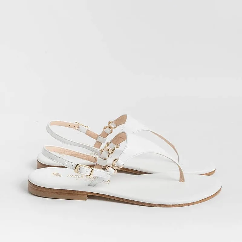 PAOLA FIORENZA - Sandali Bassi Infradito Triangolo - Bianco<Collezione Scarpe Donna Sandali Bassi