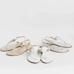 PAOLA FIORENZA - Sandali Bassi Infradito Triangolo - Bianco<Collezione Scarpe Donna Sandali Bassi