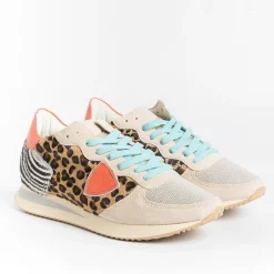 Philippe Model Paris Philippe Model - Sneakers Tzld An10 - Tropez - Pop Animal Orange<Collezione Scarpe Donna Sneakers