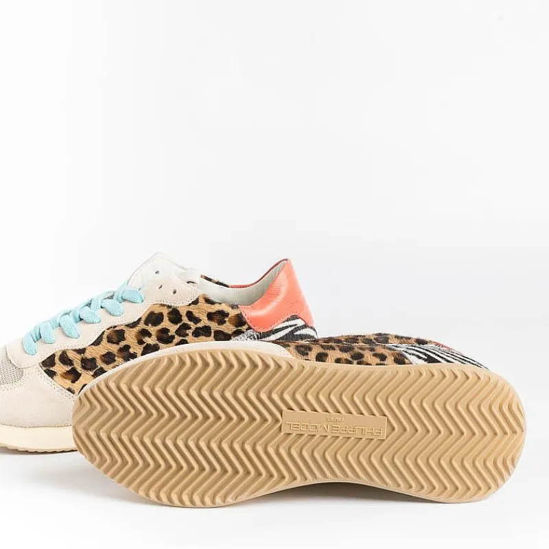 Philippe Model Paris Philippe Model - Sneakers Tzld An10 - Tropez - Pop Animal Orange<Collezione Scarpe Donna Sneakers