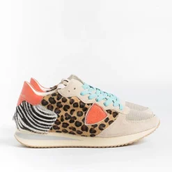Philippe Model Paris Philippe Model - Sneakers Tzld An10 - Tropez - Pop Animal Orange<Collezione Scarpe Donna Sneakers