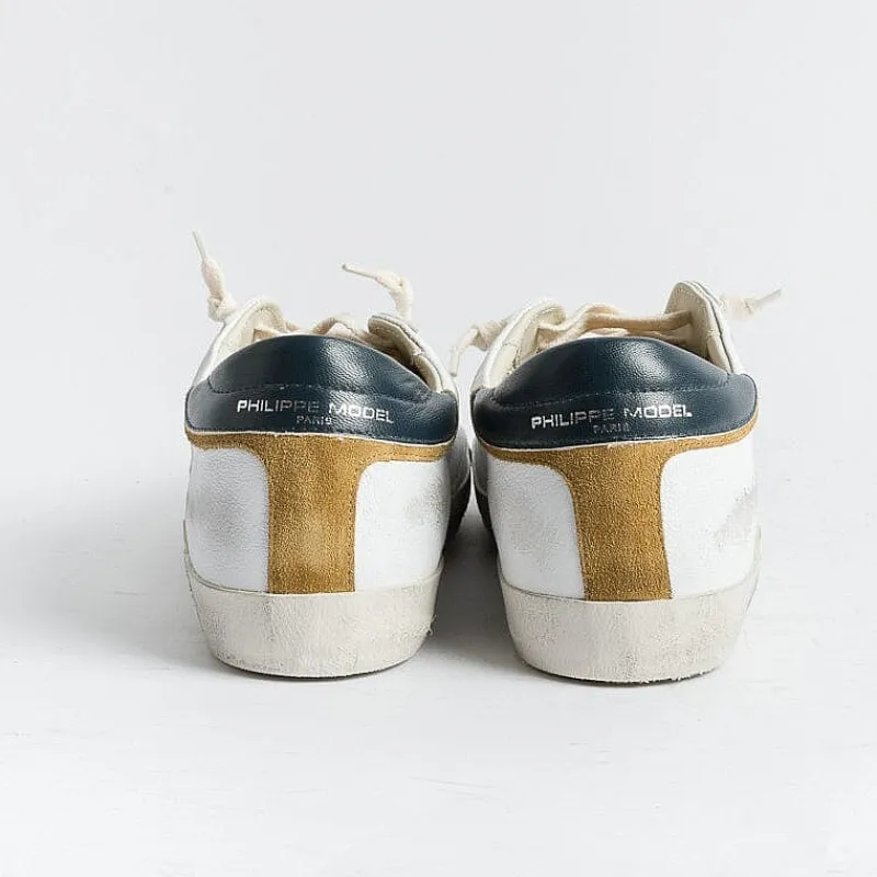 Philippe Model Paris Philippe Model - Sneakers Prlu Wx21 - Parisx - Bianco Mostarda<Collezione Scarpe Uomo Sneakers