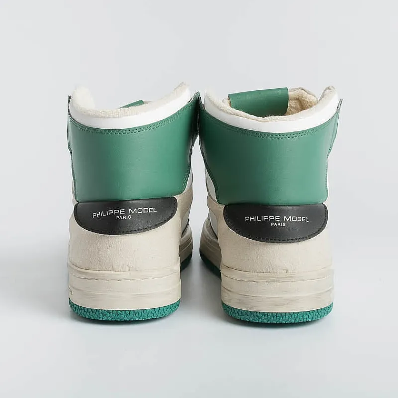 Philippe Model Paris Philippe Model - Sneakers Lyhu Cx07 - Lyon - Blanc Vert<Collezione Scarpe Uomo Sneakers