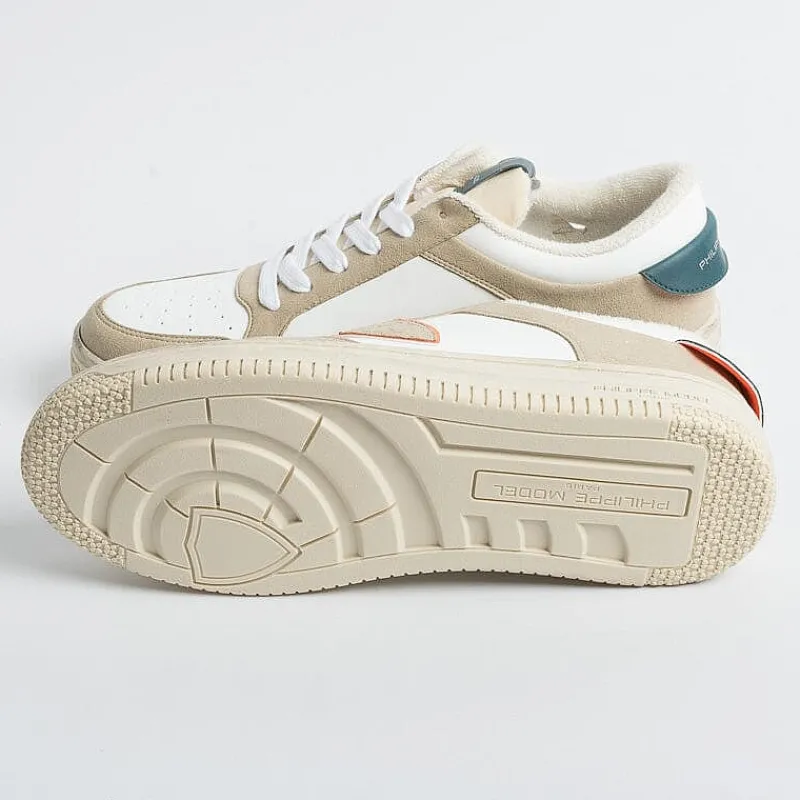 Philippe Model Paris Philippe Model - Sneakers Lylu Cx31 - Lyon - Bianco Beige<Collezione Scarpe Uomo Sneakers