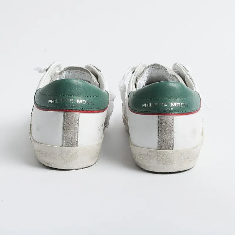 Philippe Model Paris Philippe Model - Sneakers Prlu Vv01 - Parisx - Bianco Verde<Collezione Scarpe Uomo Sneakers