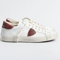 Philippe Model Paris Philippe Model - Sneakers Prlu Vp17- Parisx - Bianco Bordeaux<Collezione Scarpe Uomo Sneakers