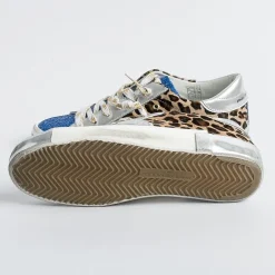 Philippe Model Paris Philippe Model - Sneakers Prld Lg01 - Parisx - Leopard Bluette<Collezione Scarpe Donna Sneakers