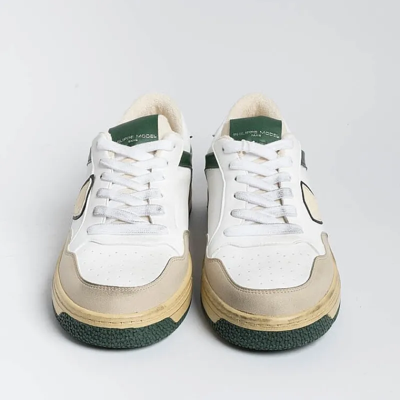 Philippe Model Paris Philippe Model - Sneakers Lylu Cx26 - Lyon - Bianco Verde<Collezione Scarpe Uomo Sneakers