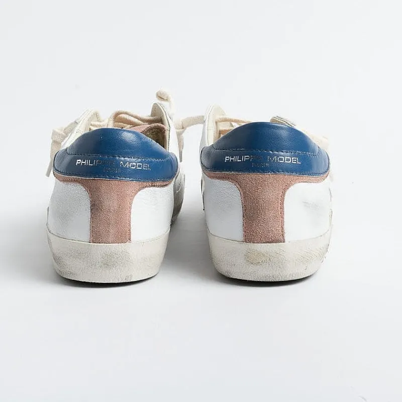 Philippe Model Paris Philippe Model - Sneakers Prlu Wx20 - Parisx - Bianco Rosa<Collezione Scarpe Uomo Sneakers