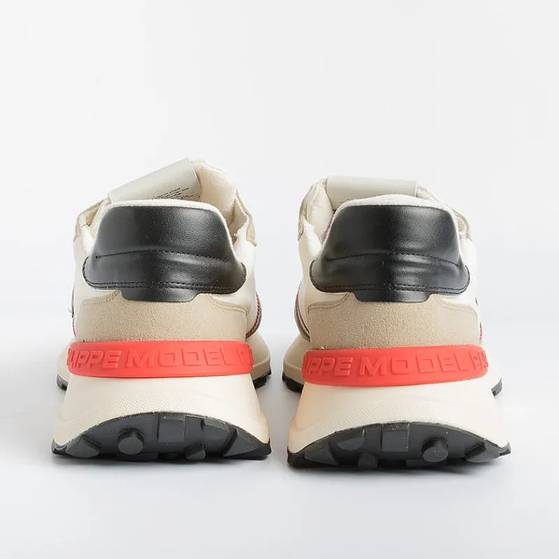 Philippe Model Paris Philippe Model - Sneakers Atlu Wp02 - Antibes - Beige/ Rosso<Collezione Scarpe Uomo Sneakers