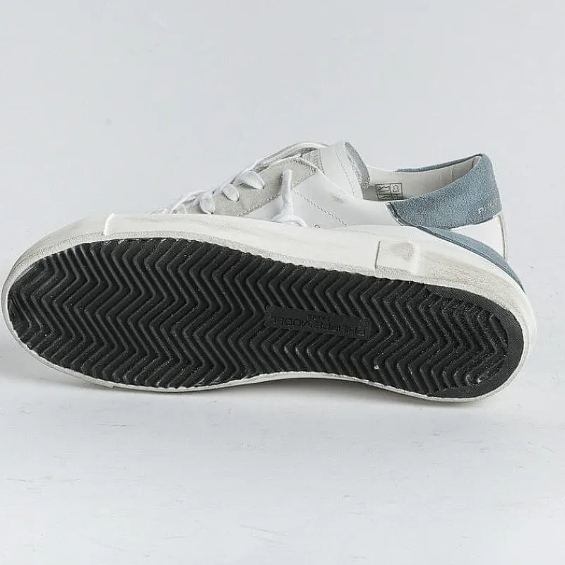 Philippe Model Paris Philippe Model - Sneakers Prlu Vx32 - Parisx - Bianco Denim<Collezione Scarpe Uomo Sneakers