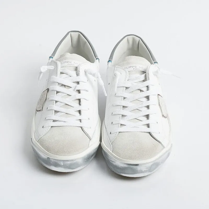 Philippe Model Paris Philippe Model - Sneakers Prlu Vre1 - Parisx - Bianco Grigio<Collezione Scarpe Uomo Sneakers