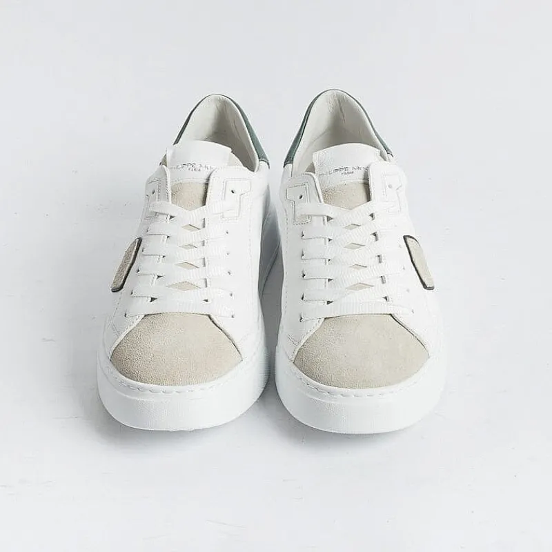 Philippe Model Paris Philippe Model - Sneakers Temple - Btlu Wx10 - Bianco Verde<Collezione Scarpe Uomo Sneakers
