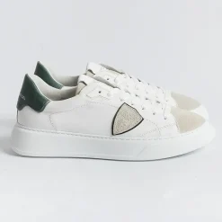 Philippe Model Paris Philippe Model - Sneakers Temple - Btlu Wx10 - Bianco Verde<Collezione Scarpe Uomo Sneakers