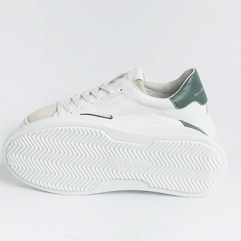Philippe Model Paris Philippe Model - Sneakers Temple - Btlu Wx10 - Bianco Verde<Collezione Scarpe Uomo Sneakers