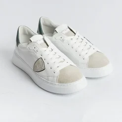 Philippe Model Paris Philippe Model - Sneakers Temple - Btlu Wx10 - Bianco Verde<Collezione Scarpe Uomo Sneakers