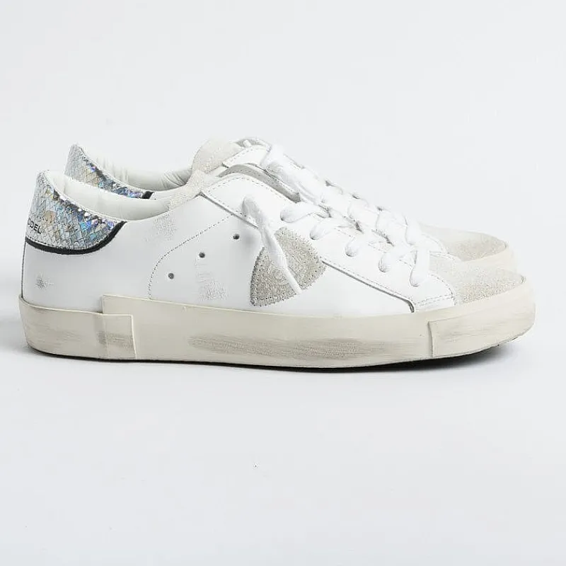 Philippe Model Paris Philippe Model - Sneakers Prld Vpg1 - Parisx - Stampa Reptile Argento<Collezione Scarpe Donna Sneakers