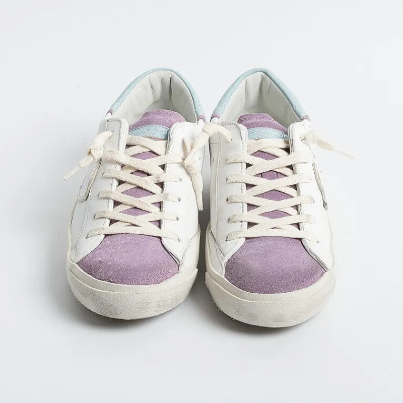 Philippe Model Paris Philippe Model - Sneakers Prld Wx26 - Parisx - Blanc Violet<Collezione Scarpe Donna Sneakers