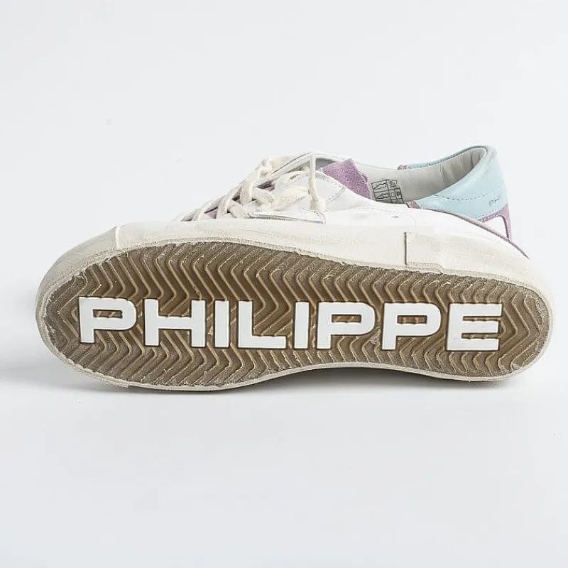Philippe Model Paris Philippe Model - Sneakers Prld Wx26 - Parisx - Blanc Violet<Collezione Scarpe Donna Sneakers