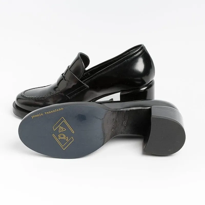 POESIE VENEZIANE - Mocassino Decollete - Sma23 - Abrasivato Nero<Collezione Scarpe Donna Mocassini